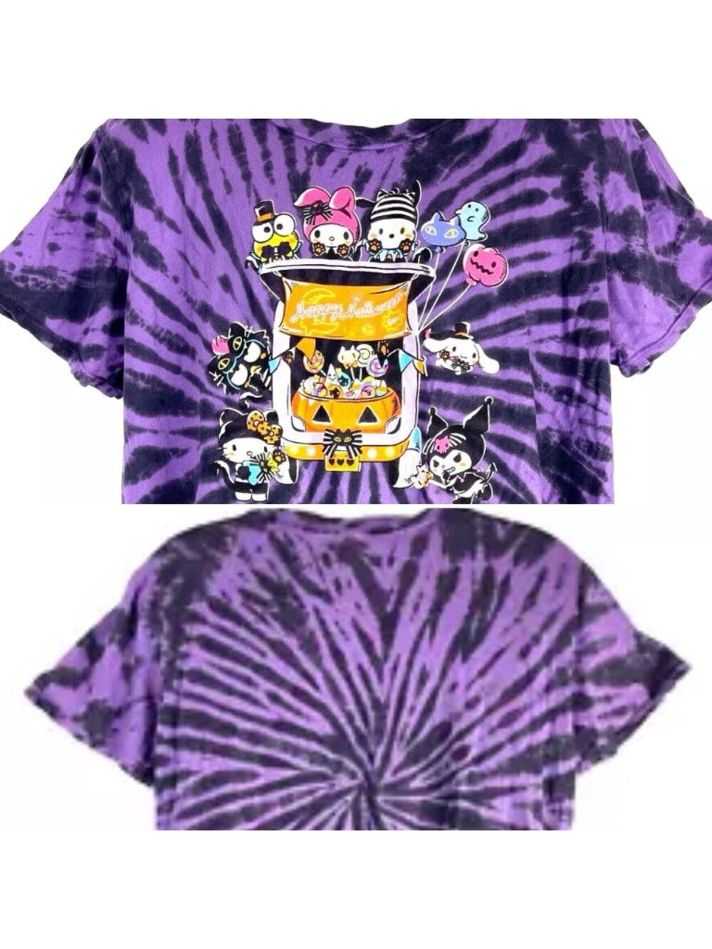 Hello Kitty Tie Dye Adult T-Shirt size XL 48x28 Happy Halloween Nightshirt PJs